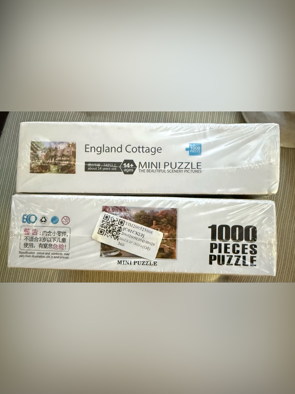 Set of 2 England Cottage 1000-Piece Mini Puzzles - Multi-Color - Picture 2 of 8